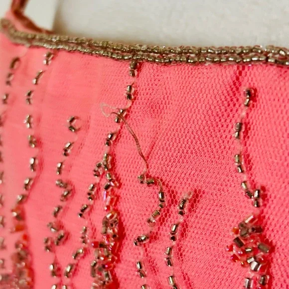 Alfred Angelo Coral Pink Beaded Princess Plus Size Prom Dress - Picture 15 of 16